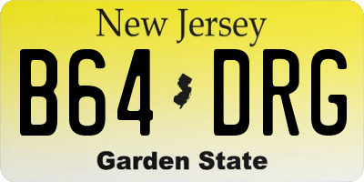 NJ license plate B64DRG