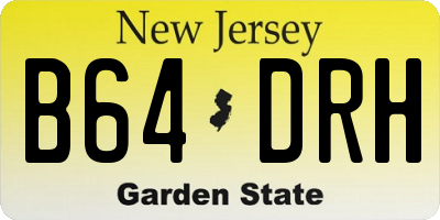 NJ license plate B64DRH
