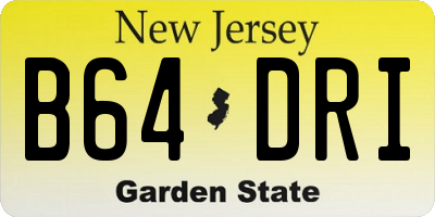 NJ license plate B64DRI