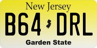 NJ license plate B64DRL