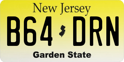 NJ license plate B64DRN