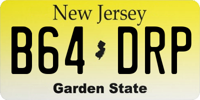 NJ license plate B64DRP