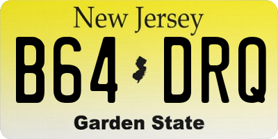 NJ license plate B64DRQ