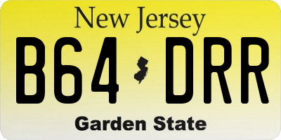 NJ license plate B64DRR