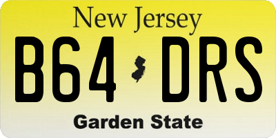 NJ license plate B64DRS