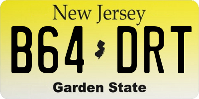 NJ license plate B64DRT