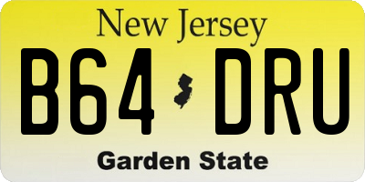 NJ license plate B64DRU
