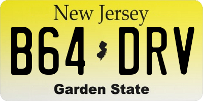 NJ license plate B64DRV