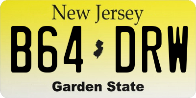 NJ license plate B64DRW