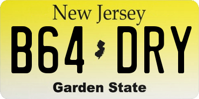 NJ license plate B64DRY