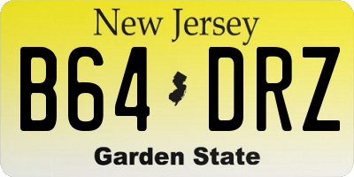 NJ license plate B64DRZ
