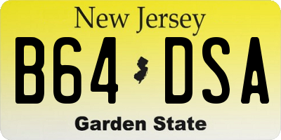 NJ license plate B64DSA