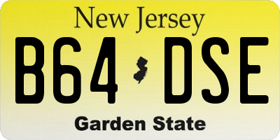 NJ license plate B64DSE