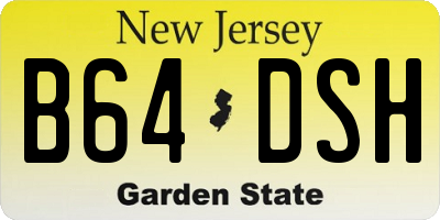 NJ license plate B64DSH