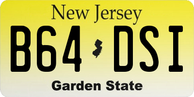NJ license plate B64DSI