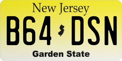 NJ license plate B64DSN