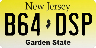 NJ license plate B64DSP