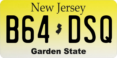 NJ license plate B64DSQ