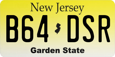 NJ license plate B64DSR