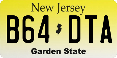 NJ license plate B64DTA