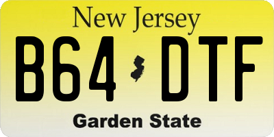 NJ license plate B64DTF