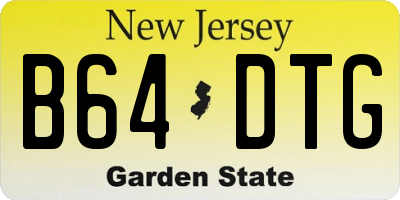 NJ license plate B64DTG