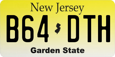 NJ license plate B64DTH