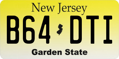 NJ license plate B64DTI
