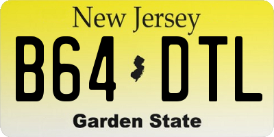 NJ license plate B64DTL