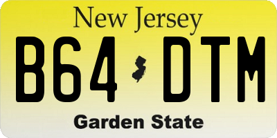 NJ license plate B64DTM