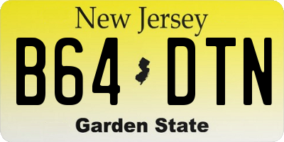 NJ license plate B64DTN