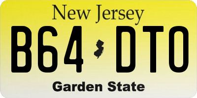 NJ license plate B64DTO