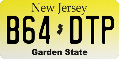 NJ license plate B64DTP