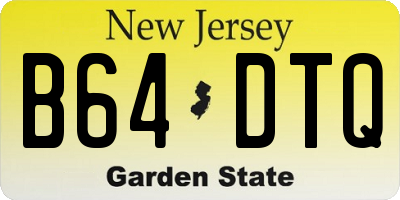 NJ license plate B64DTQ