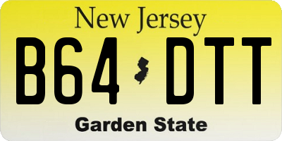 NJ license plate B64DTT