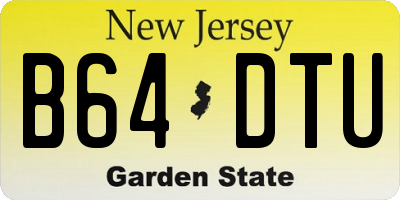 NJ license plate B64DTU