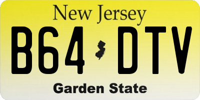 NJ license plate B64DTV