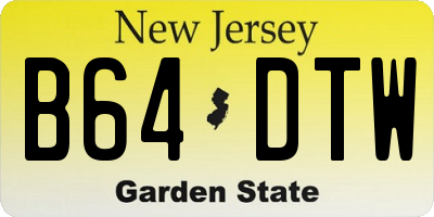 NJ license plate B64DTW