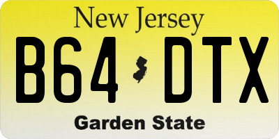 NJ license plate B64DTX