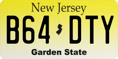 NJ license plate B64DTY