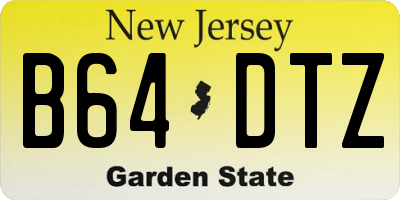NJ license plate B64DTZ