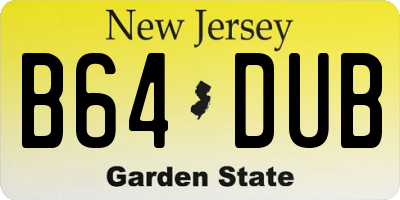 NJ license plate B64DUB
