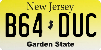 NJ license plate B64DUC