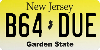 NJ license plate B64DUE