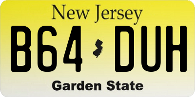 NJ license plate B64DUH