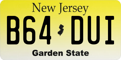 NJ license plate B64DUI