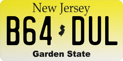 NJ license plate B64DUL
