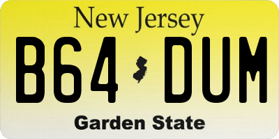 NJ license plate B64DUM
