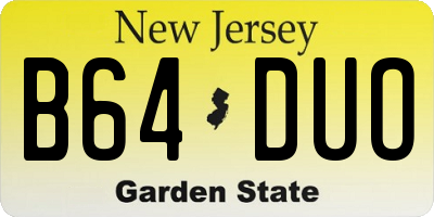 NJ license plate B64DUO
