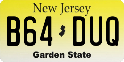 NJ license plate B64DUQ